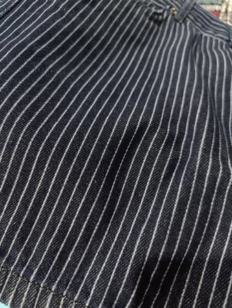 Rahat Kalıp Çizgili Denim Mini Etek