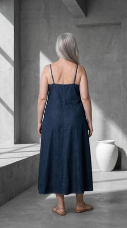 Askıları Ayarlanabilir, A kesim Denim Elbise