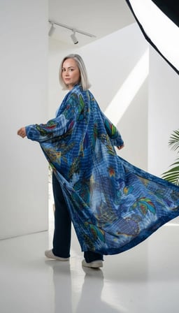%100 Pamuk,  Bohem Kaftan (Beyaz)