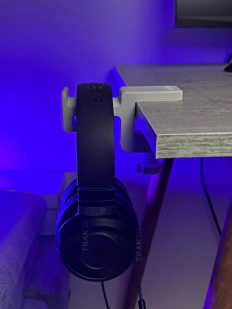 TRAK3D Premium Asılabilir Kulaklık Standı Beyaz