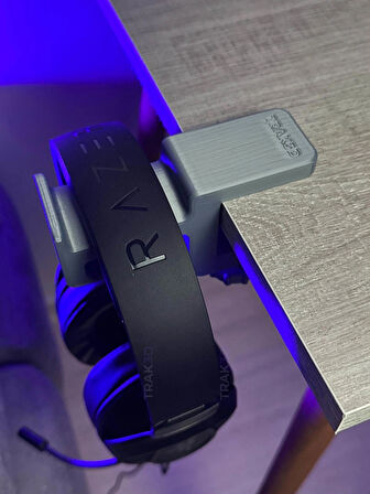 TRAK3D Premium Asılabilir Kulaklık Standı Gümüş Gri
