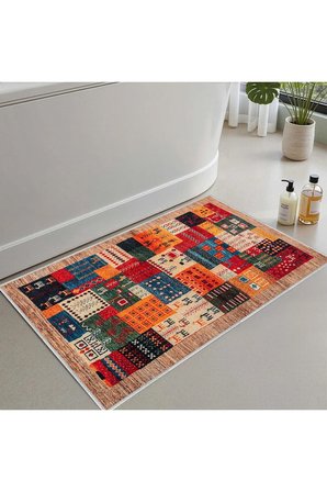 Banyo Paspası, Yumuşak Banyo Halısı, Kaymaz Dot Tabanlı, Yıkanabilir - 60x100
