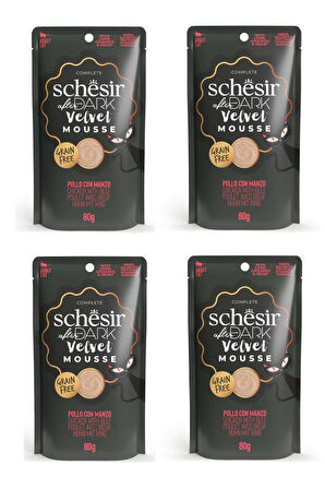 Schesir After Dark Tavuk ve Sığır Etli Pouch Mousse Kedi Yaş Mama 80 Gr. X 4 Adet