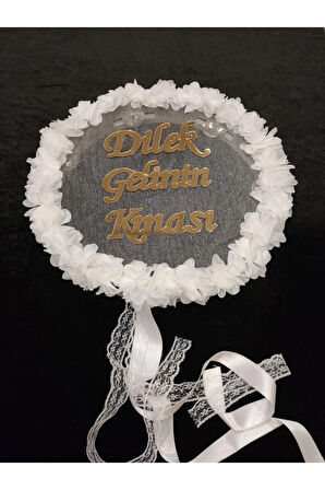  İsme Özel Lazer Güllü Pleksi Süslü Deri Tef Kına Gecesi Gelin Tefi 30 cm Vurmalı Çalgı Müzik Aleti