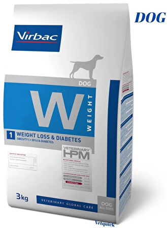 Virbac Weight Loss & Diabetes W1 Kuru Köpek Maması 3kg