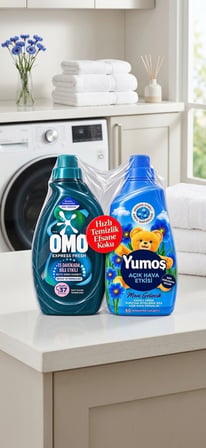 Omo Express Fresh Beyazlar&Renkliler 1480 ml + Yumoş Açık Hava Mavi Gelincik 1440 ml 2 li Set