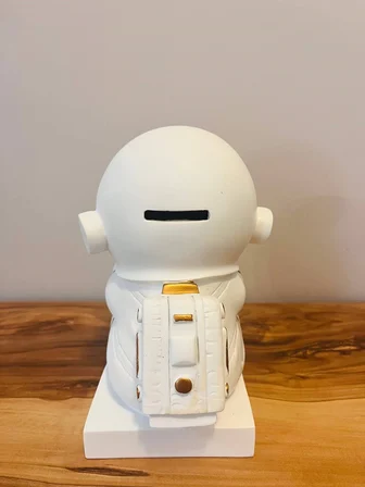Dekoratif Astronot Biblo Kumbara 1. Sınıf Dayanıklı Kırılabilir Tasarruf Kumbarası & Masa Dekoru