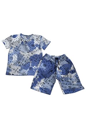 Erkek Çocuk Batik Desenli Şortlu Takım