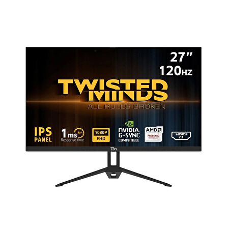 TWISTED MINDS 27" TM27FHD120IPS FHD 120HZ 1MS HDMI DP IPS ÇERÇEVESİZ GAMING MONİTÖR