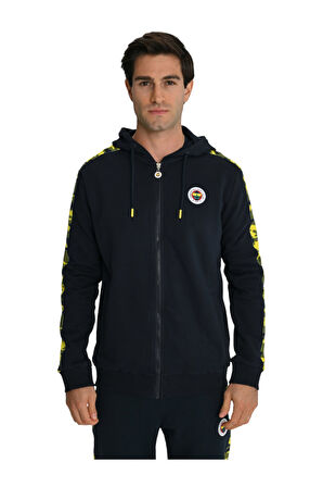 Fenerbahçe Lacivert Tribün Lazer Baskılı Kamuflaj Detaylı Erkek Sweatshirt