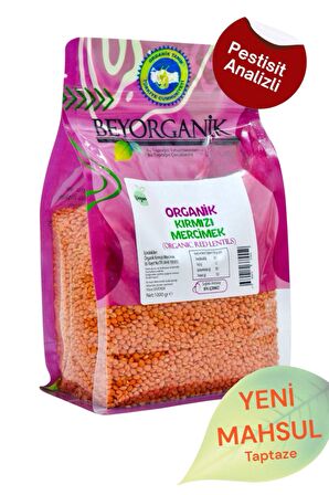 BeyOrganik Kırmızı Mercimek 1 Kg