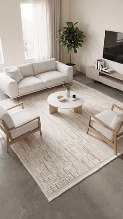 Evole 212B Modern Dokulu Çzigili Krem Halı