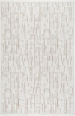 Evole 212B Modern Dokulu Çzigili Krem Halı