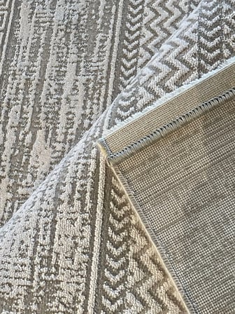Talya 51528A Modern Geometrik Desenli Gri Halı Oturma Odası Salon Yatak Odası Mutfak Koridor Halısı Tozumaz Gri
