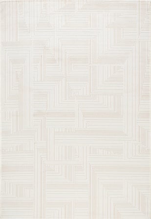 Talya 46335A Modern Geometrik Desenli Krem Dokuma Halı Oturma Odası Salon Yatak Odası Mutfak Koridor Halısı Tozumaz Krem