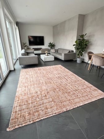 Country 7303A Geometrik Dokulu İskandinav Tarzı Somon Renkli Halı Oturma Odası Salon Halısı