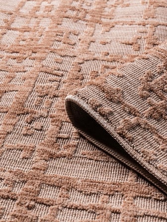 Country 7303A Geometrik Dokulu İskandinav Tarzı Somon Renkli Halı Oturma Odası Salon Halısı