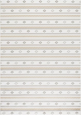 Talya 46339A Modern Geometrik Desenli Krem Gri Dokuma Halı Oturma Odası Salon Yatak Odası Mutfak Koridor Halısı