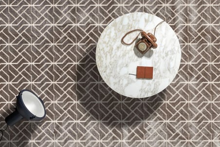 Capris 6256 Modern Dokulu Geometrik Desenli Vizon Renkli Halı Oturma Odası Salon Halısı