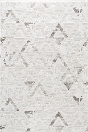 Evole 265C Modern Dokulu Geometrik Desenli Gri Halı