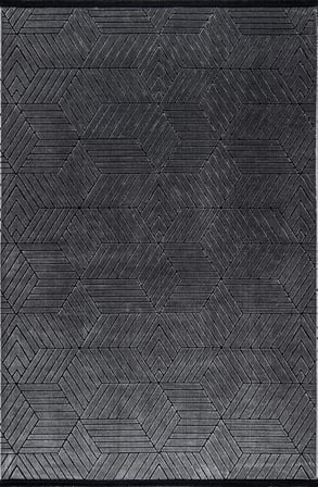 Capris 6244 Modern Dokulu Geometrik Desenli Antrasit Gri Halı Oturma Odası Salon Halısı