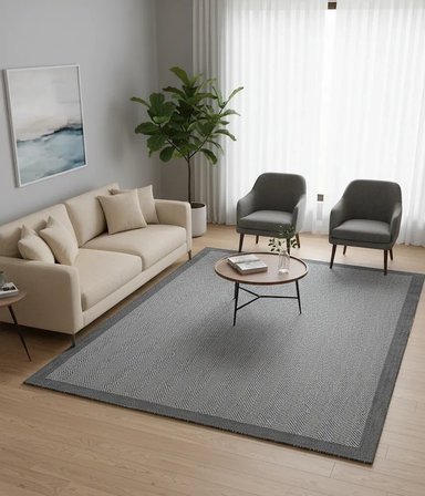Fenomen Carpet Lotus Koleksiyonu Bordürlü Temizlenebilir Sisal Halı