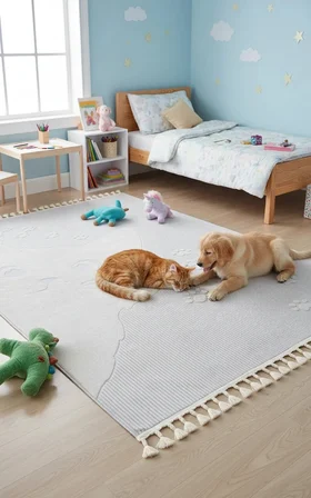 Fenomen Carpet Daisy Koleksiyonu İpek Bambu Tozumaz Çocuk Halısı