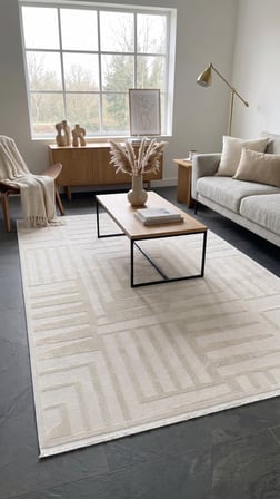 Evole 258B Modern Geometrik Desenli Krem Halı