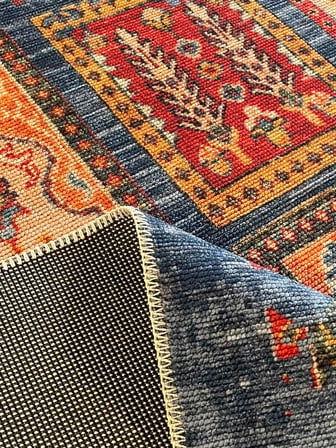 Twist Halı PS1248V2 Mavi Klasik Desenli Salon ve Odalar İçin Şık Alan Halısı, Oturma Odası Salon Yatak Odası Mutfak Koridor Halısı