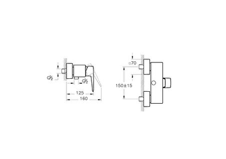 Artema Root Square A4276134 Duş Bataryası, Fırçalı Nikel