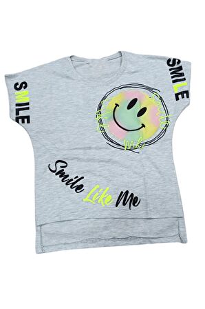 Kız Çocuk Smile Emojili Tişört