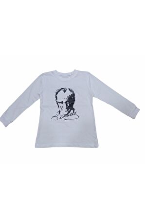 Erkek Çocuk / Kız Çocuk Atatürk Desenli Sırtı İmzalı Swetshirt