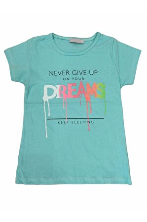 Kız Çocuk Dreams Yazı Desenli Tişört