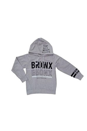 Erkek Çocuk Kapüşonlu Yazı Desenli Mevsimlik Sweatshirt