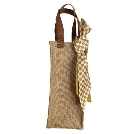 Uretti - Petek 7523 0843 Jüt Kumaş Şarap / Şişe Taşıma El Çantası