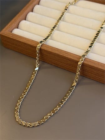 Arpa Zincir Kolye - 70cm - Altın