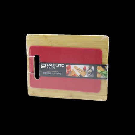 Bambu ve Plastik Kesme Tahtası 2'li Set (22x28 & 15x25 cm)