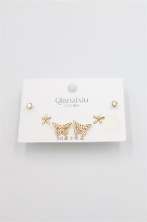 Çoklu Set Küpe - Altın