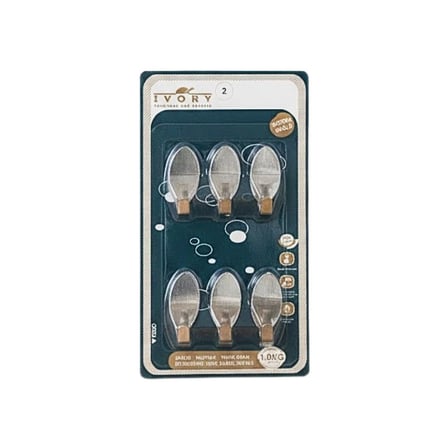 Oval 6'li Metal Yapışkanlı Askı