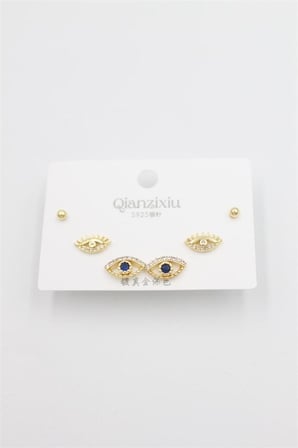 Çoklu Set Küpe - Altın
