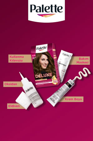 Deluxe 4-65 Büyüleyici Kahve Zengin Yağ Bakımı Kit Saç Boyası Bakım Maskesi
