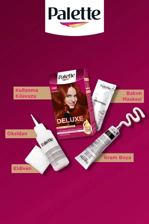 Deluxe 7-887 Ateş Kızılı Zengin Yağ Bakımı Kit Saç Boyası Bakım Maskesi