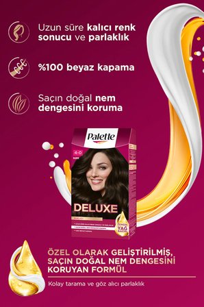 Deluxe 4-0 Kahve Zengin Yağ Bakımı Kit Saç Boyası Bakım Maskesi