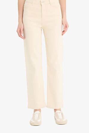 Comfort Straight Yüksek Bel Bilek Boy Jean Pantolon