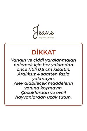 Jeane Candles Hindistan Cevizi Gerçek Organik Kokulu Mum Hediyelik Sevgililer Günü Aromaterapi