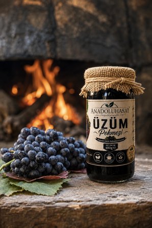 Üzüm Pekmezi 480 gr Cam Kavanoz – Kahvaltılık ve Tatlılarda Kullanıma Uygun
