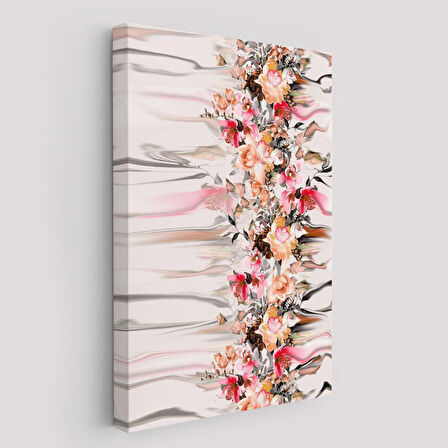 Renkli Çiçek Desenli Dekoratif Duvar Tablosu-6282