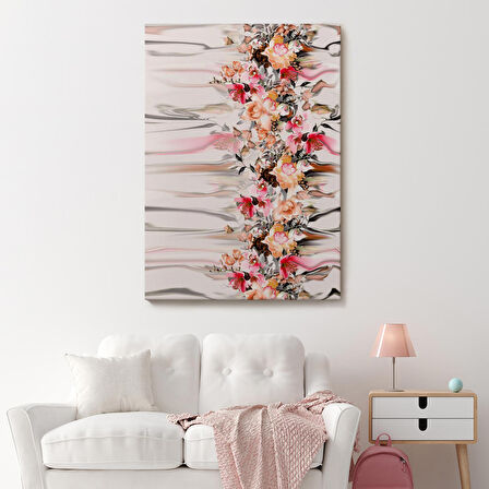 Renkli Çiçek Desenli Dekoratif Duvar Tablosu-6282