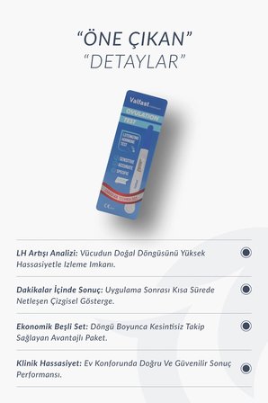 Ovulasyon Doğurganlık (Yumurtlama) Testi 1 Kutu 5 Adet