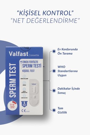 Valfast Erkek Fertilite Testi Kısırlık Testi Kaset Tipi